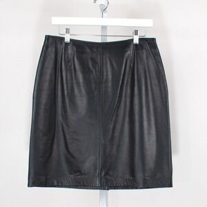 Apostrophe Black‎ Genuine Leather Pencil Skirt Size 12 Knee Length